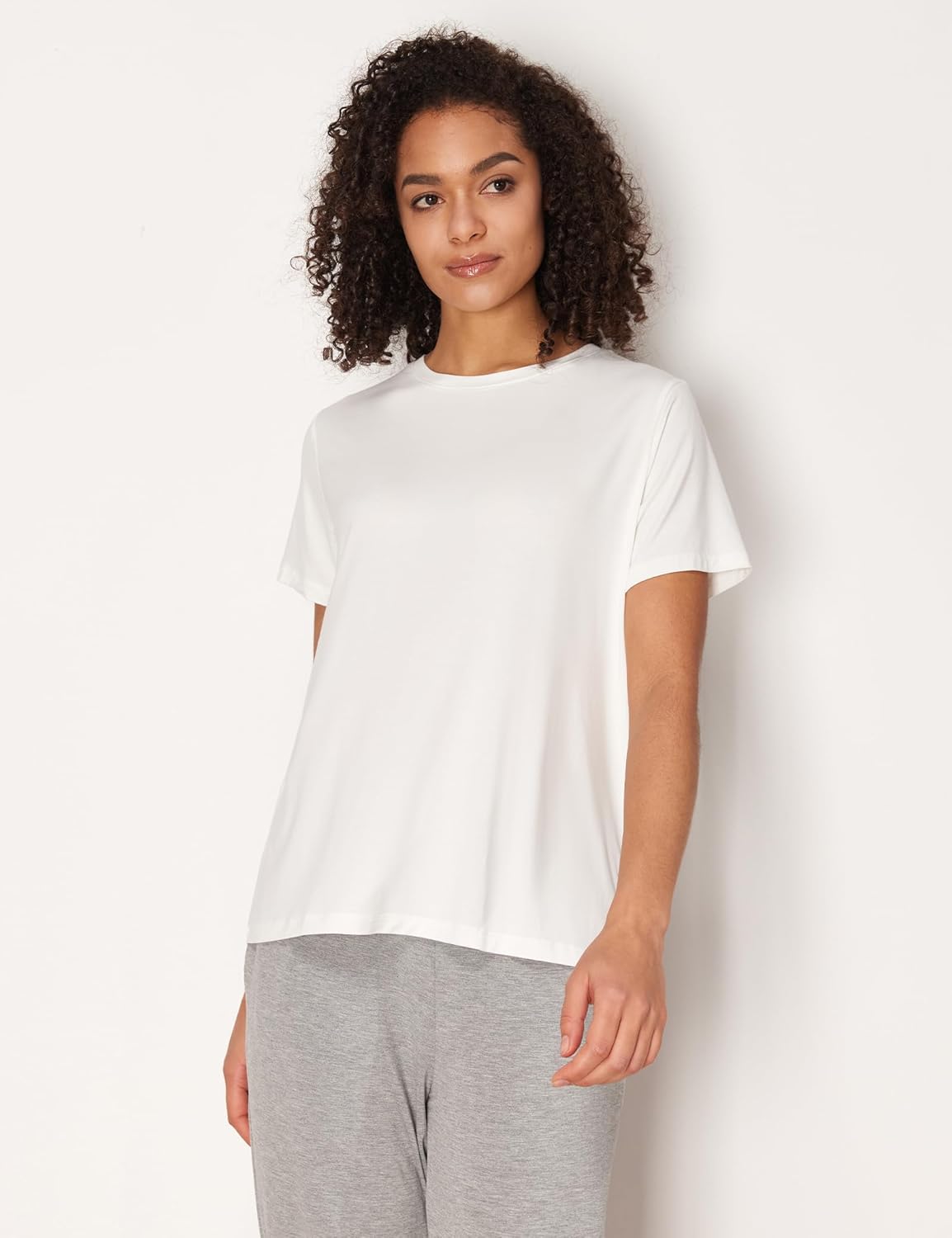 GYS Women's Pajama Tops Bamboo-derived Viscose Soft Comfy Short Sleeve Basic Lounge Tops - Image 3