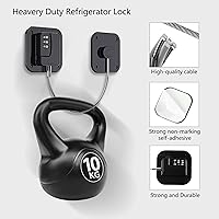 Vista 3 de Refrigerator Lock, Heavy Duty Fridge Lock, Combination Lock for Refrigerator Cabinets, Drawers, Safety, Easy Install No Keys Needed (Black-1Pack)