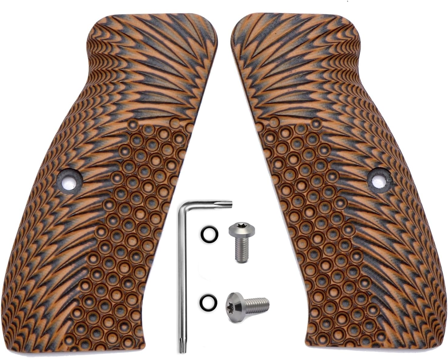 Guuun G10 CZ Grips for Full Size CZ 75 SP-01 OPS Eagle Wing Texture