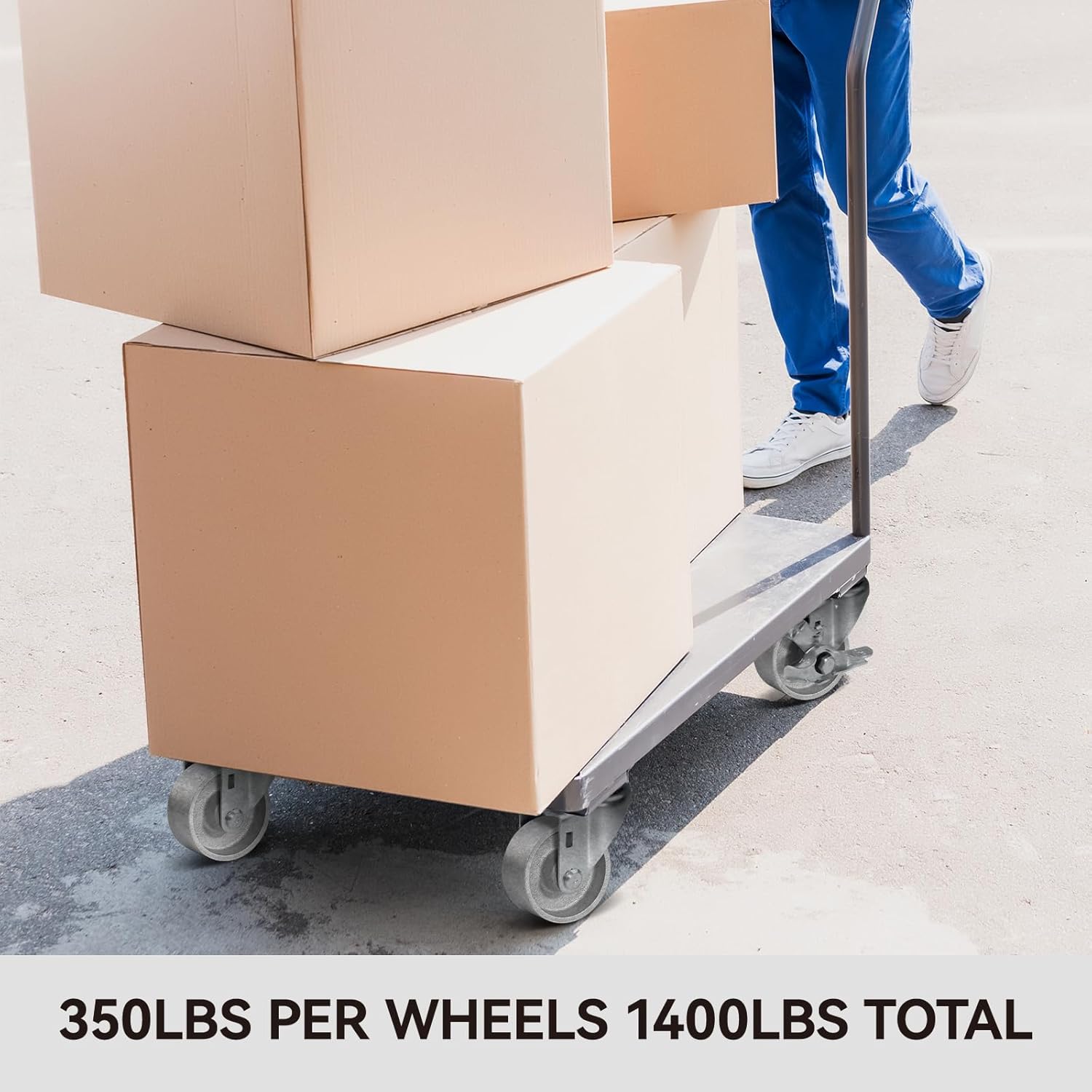 Industrial Caster Wheels, Semi Steel Cast Iron, 3" x 1.25", 350 lbs Capacity per Wheel (4 Pack)