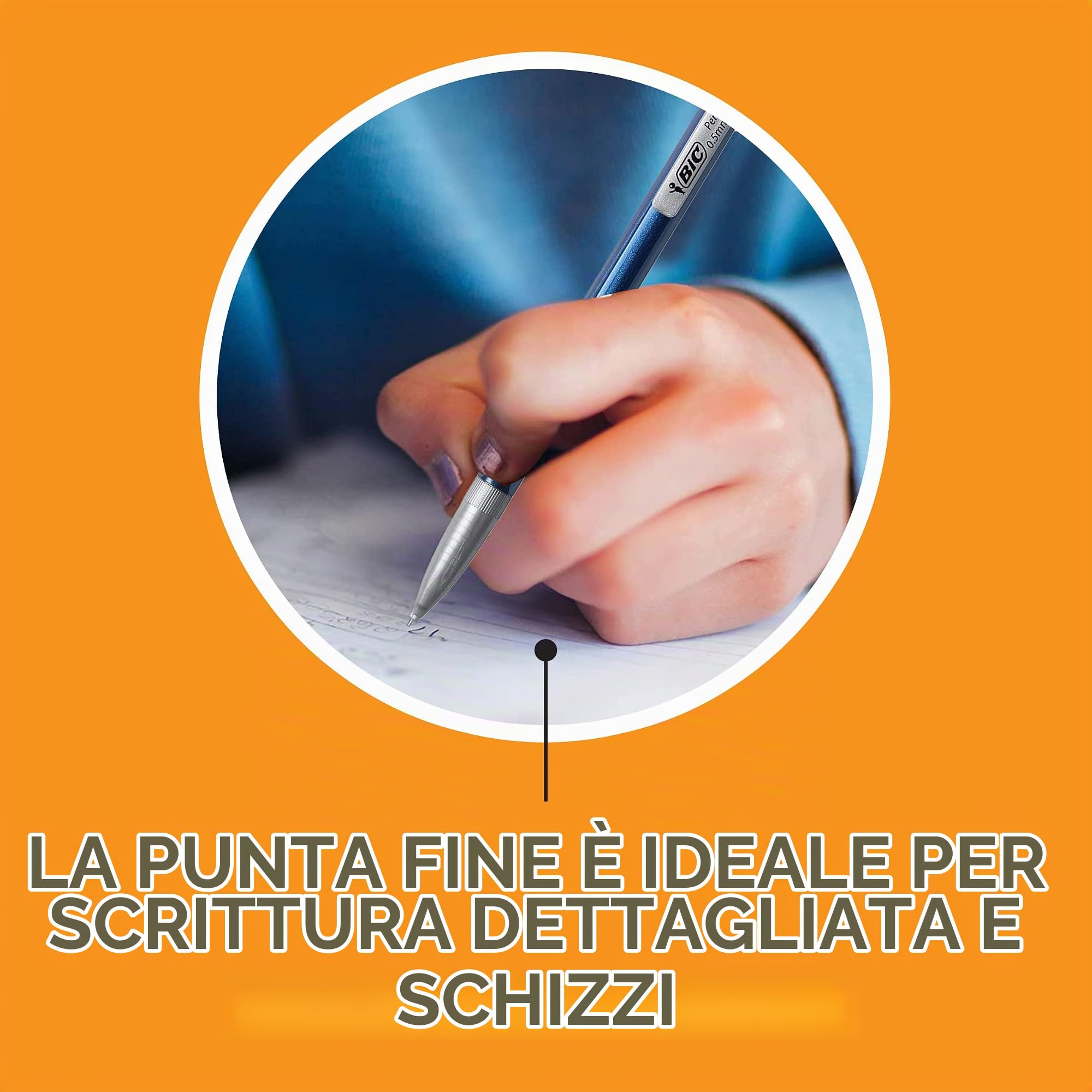 BIC Xtra-Precision - Matite meccaniche con gomme da cancellare, punta fine (0,5 mm), confezione da 144 punti, set di matite da disegno meccaniche