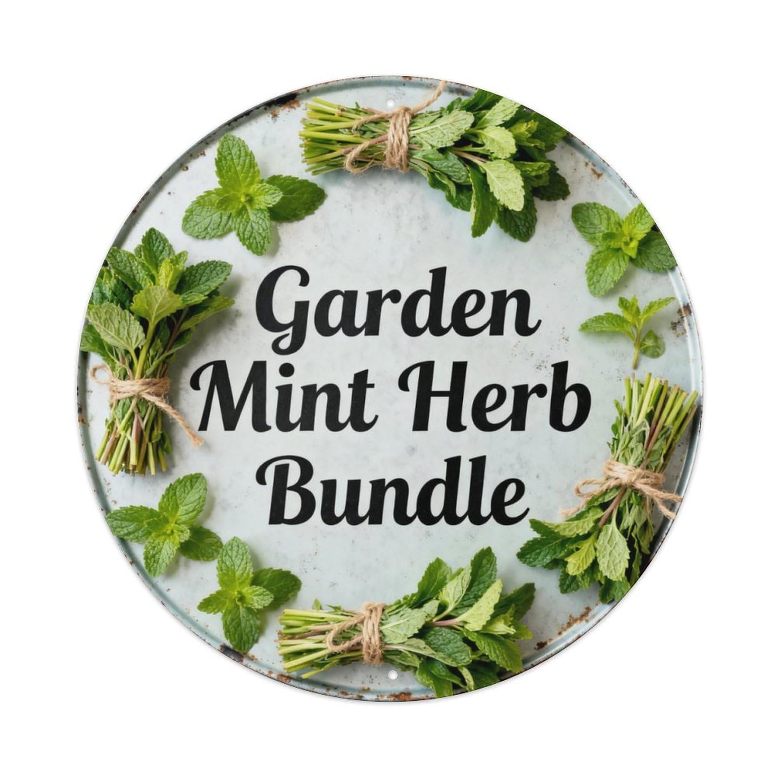 Garden Mint Herb Bundle Metal Tin Sign Plaque