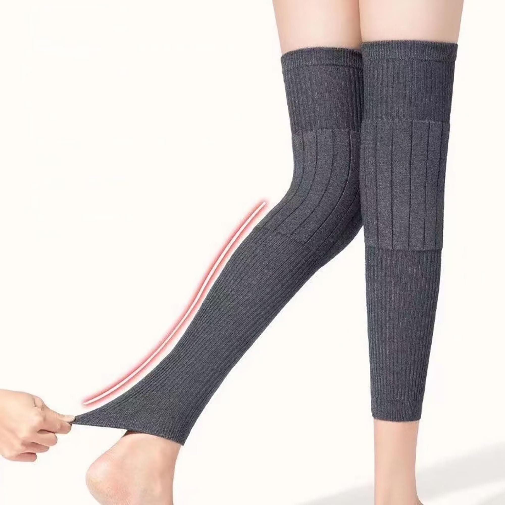 Ginocchiere Scaldamuscoli In Maglia A Coste Ginocchiere Lunghe E Calde Adatte Sia For Gli Sport Da Uomo Che Da Donna Ginocchiera Sportiva(Black,M)