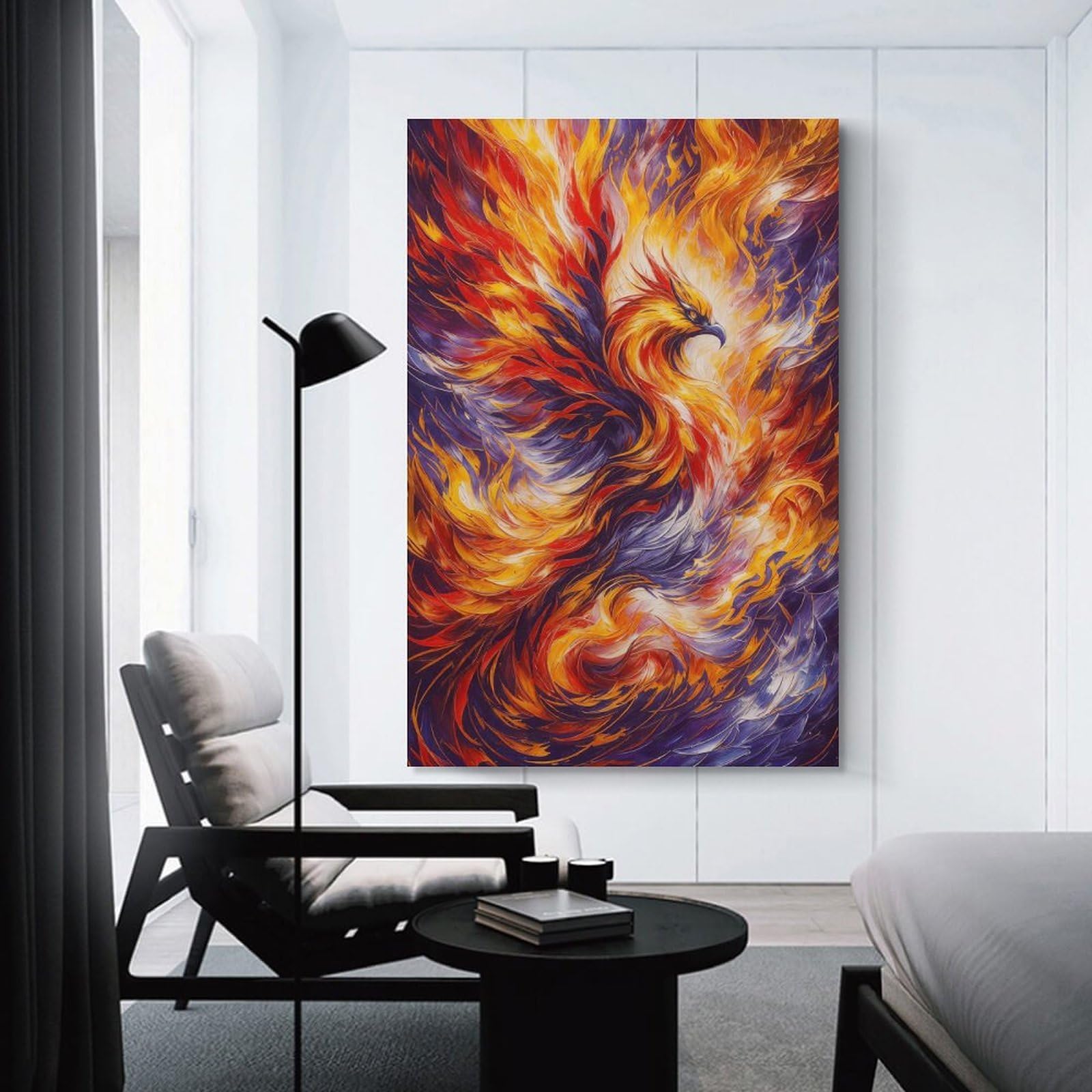 Junmoney Unframe-Style-9 Canvas Art Print Phoenix Rises, 20X30inch(50X75cm), For Contemporary Homes, Apartments Or Offices, Decorative Canvas Decor For Home Updates
