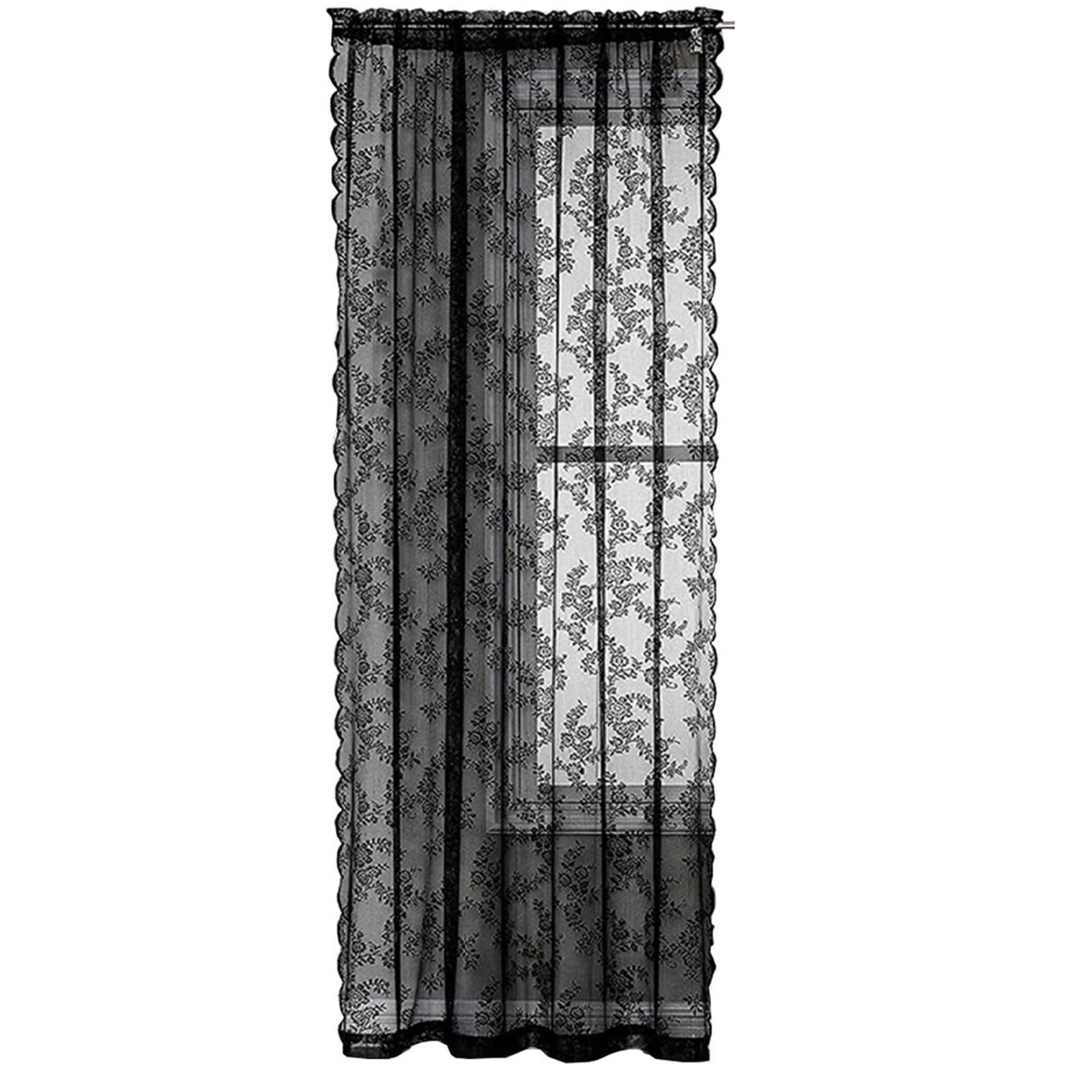 Tsophreniq Color Lace Sheer Window Curtain Knitted Sheer Window Drape for Privacy Protections in Homes and Hotels White Lace