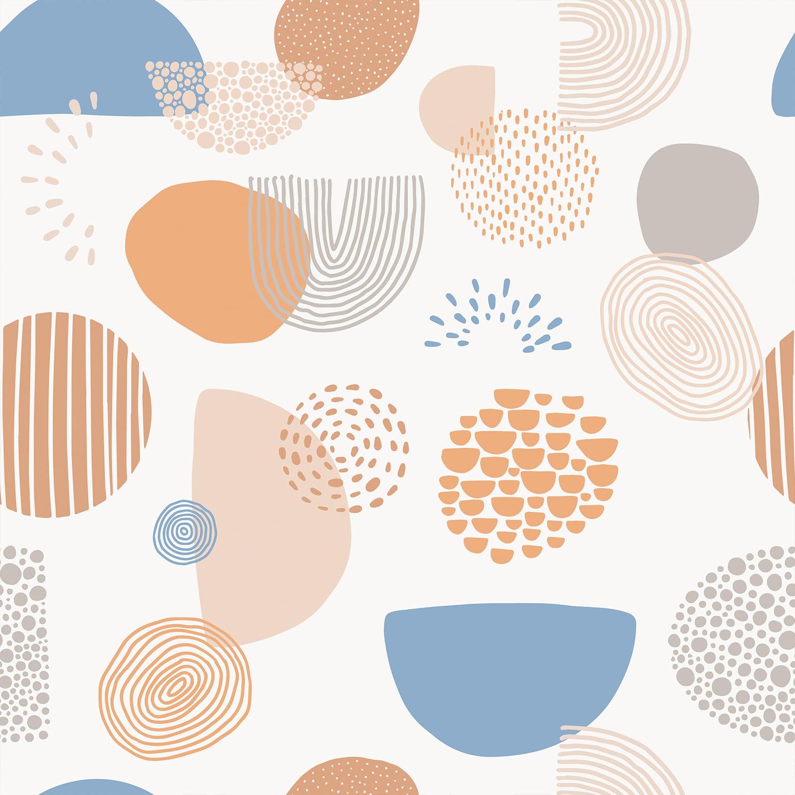 VEELIKE Boho Geometric Wallpaper Abstract Orange Blue Geometric Wallpaper for Bedroom Bathroom Contact Paper for Furniture Wall Paper Roll Living Room Removable Renter Friendly 44.5cm x 300cm