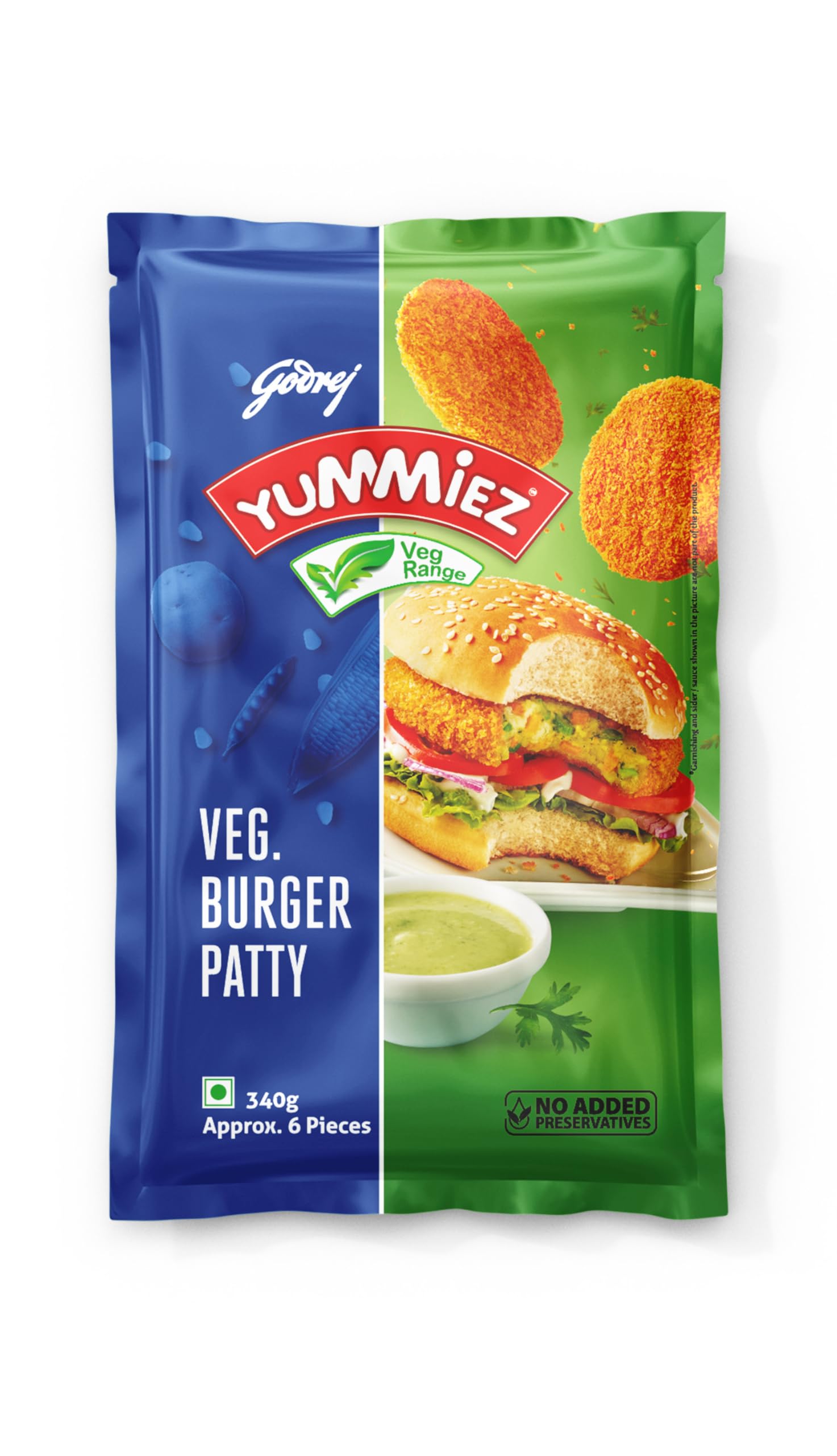 Godrej Veg Burger Patty Pouch, 340 G