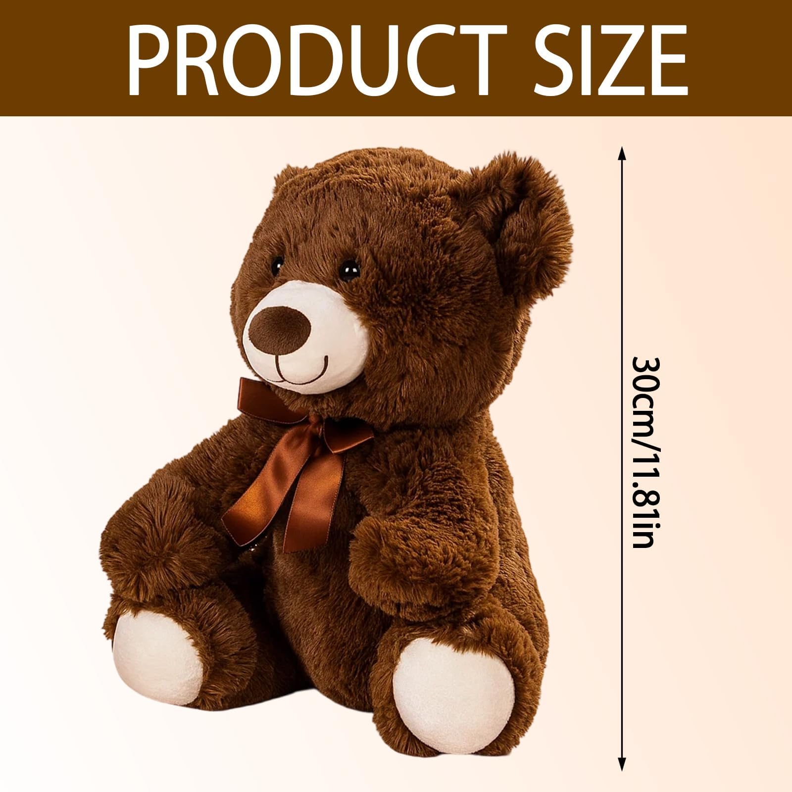 WaaRiuQ 1 Piece Teddy Bear, Small Teddy Bear, Brown BEAR, 20 cm Cuddly Toy - Image 2