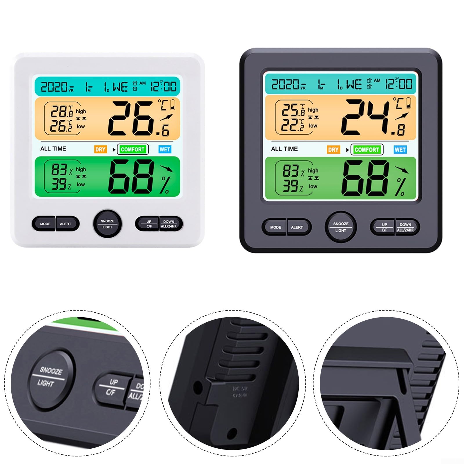 Thermo Hygrometer Thermo-Hygrometer Uhr, Wetteranzeige Digitaler