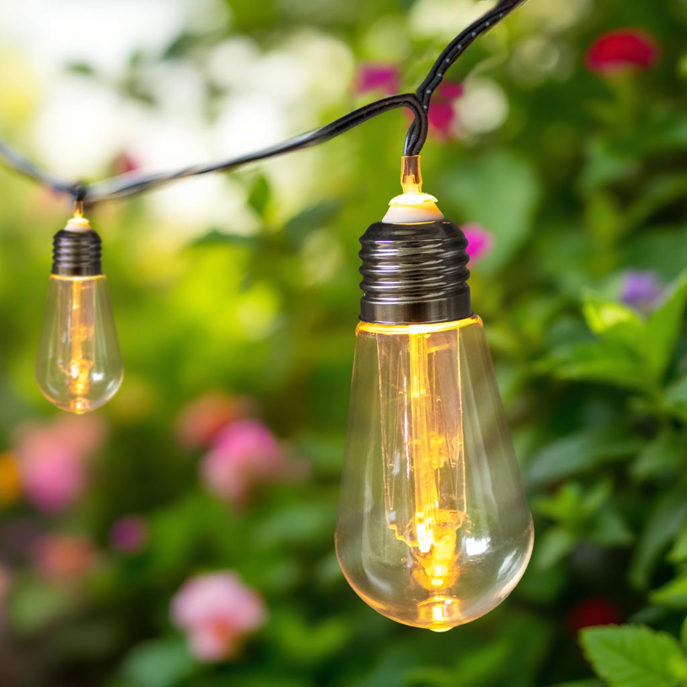 LED-Lichterkette LED Lichterkette mit Glühbirnen | Transparentes Kabel | 450 cm Lichtdeko mit Timer