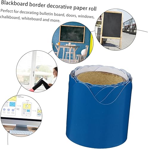 Miniatura 2 de EXCEART 4 piezas de papel decorativo de borde festoneado borde de boletines para tablero, borde de acuarela, borde de acuarela, decoración de