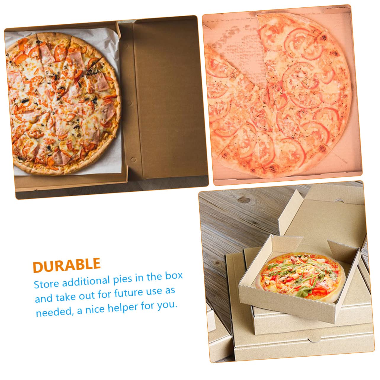 Alipis 15pezzi Scatola Pizza Quadrata in Carta Ondulata Contenitori Per Pizza Da Asporto Scatole Per Usa e Getta Scatole Asporto