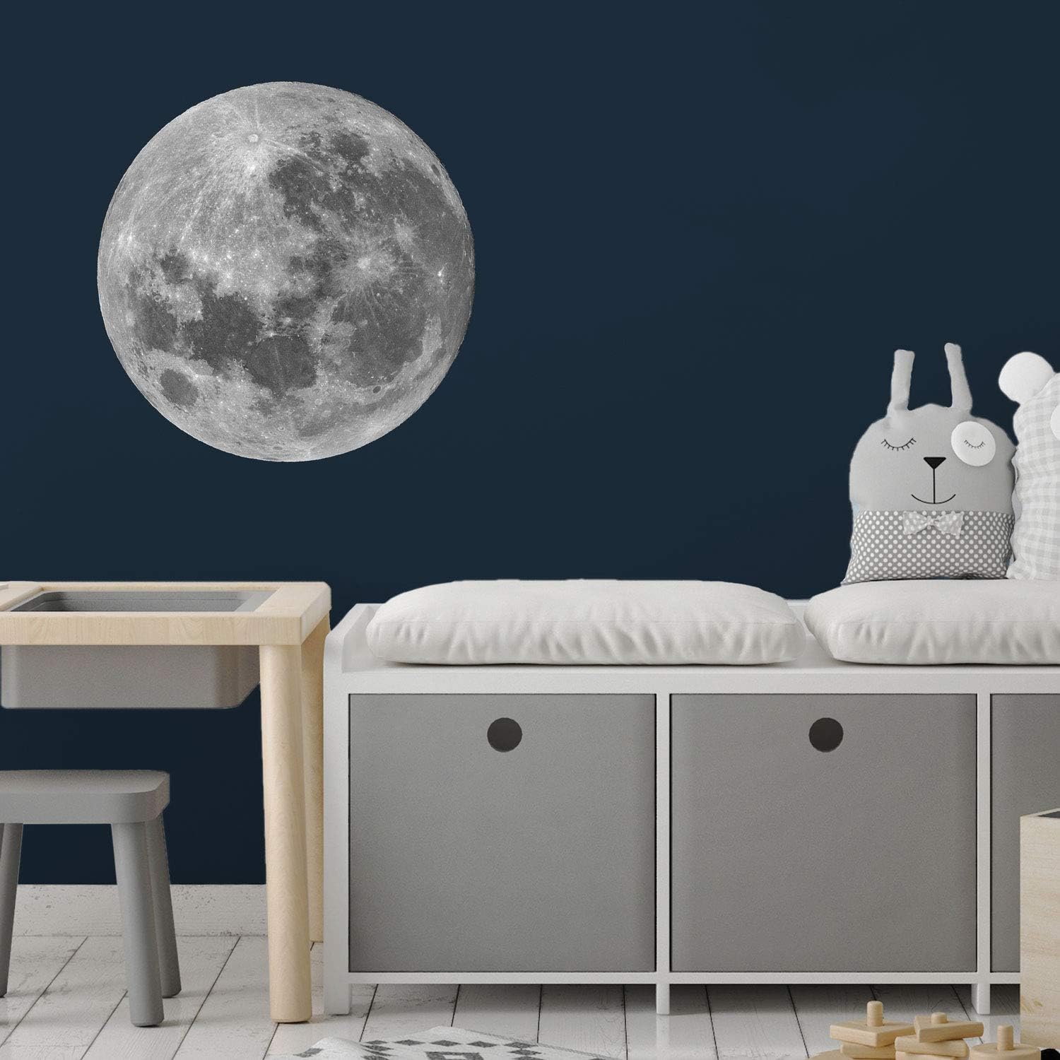Stickerscape Moon Wall Stickers (Full Moon - Regular) | Moon Wall Decals, Space Stickers for Walls, Space Wall Decor| Easy to Apply, Cleanly Removable