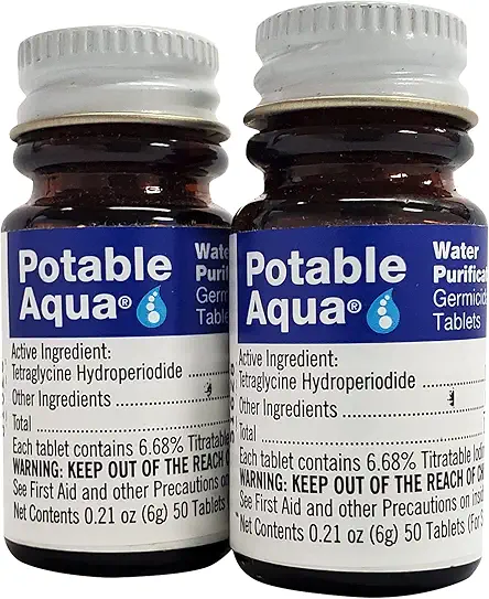 potable aqua Water Purification Tablets, Portable and Effective...