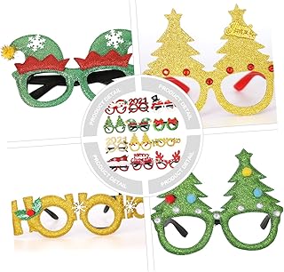 12 Pçs 1 Conjunto De Armação De Óculos De Natal Para Crianças Decoração De Natal Decoração De Chifre 2021 Óculos De Ano Novo Armações De Óculos Engraçadas Adereços De Fotos De