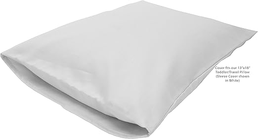 Travel/Toddler Pillowcase (13x18) - Enclosed Sleeve Style - Made in USA - Organic Sateen White