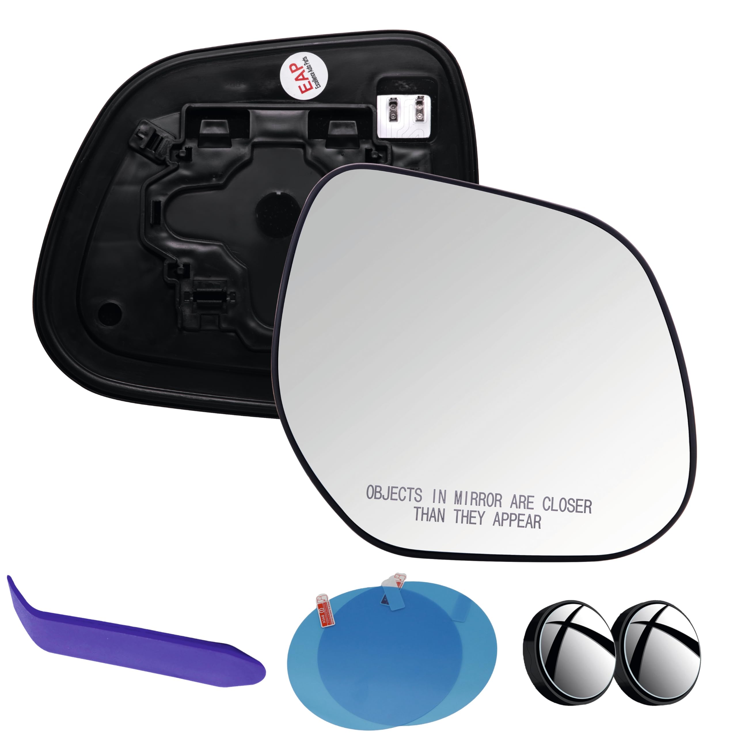 EAP Passenger Mirror Glass Compatible With Mitsubishi Outlander 2007-2010, Outlander Sport 2011-2015, Heated, 7632A475 7632B818