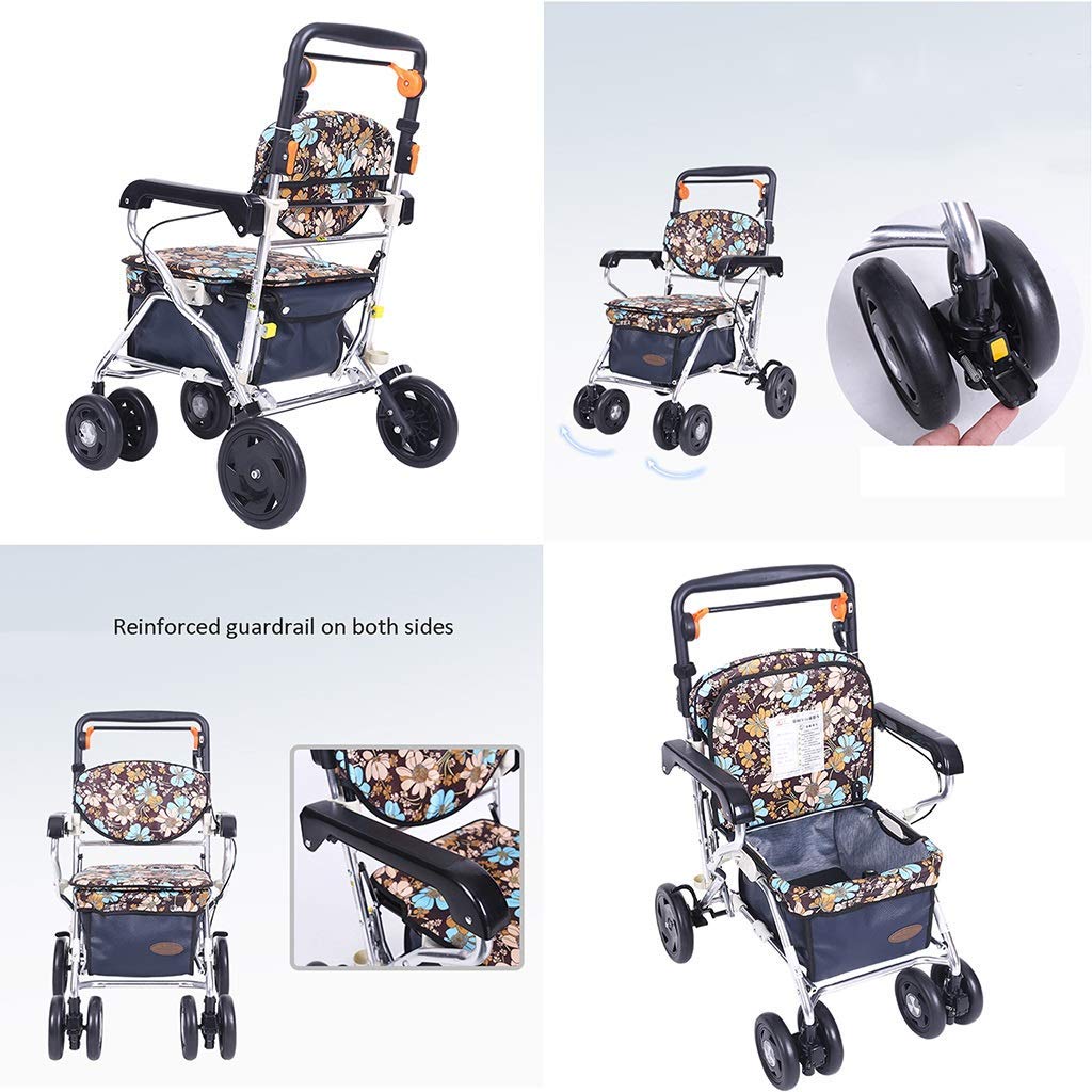 Rollators Chodziki dla seniorów Chodzik z siedziskiem Aluminiowy wózek na zakupy Chodzik Stary wózek na zakupy Składany wózek na zakupy Interesting