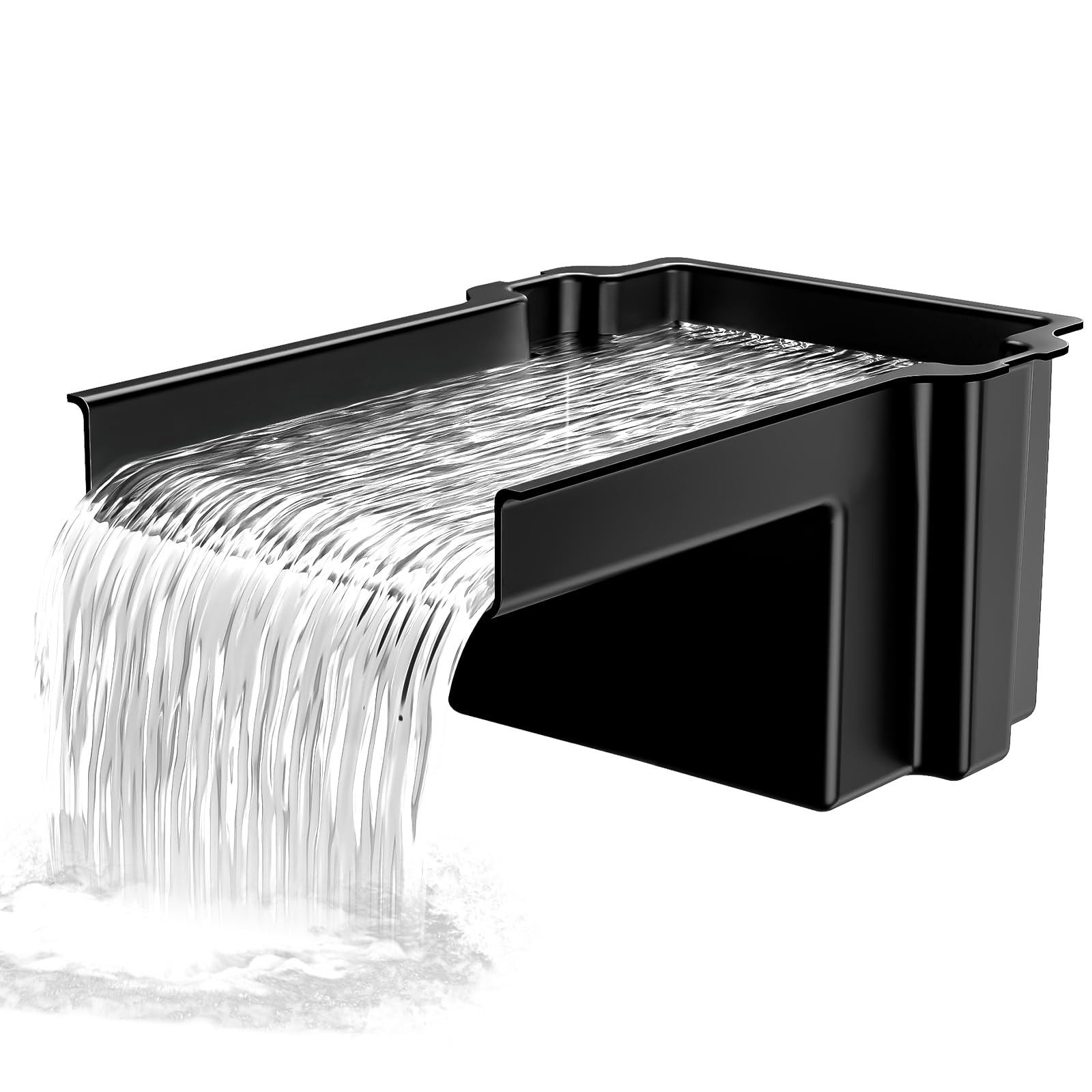 Teich Wasserfall, 20 cm breiter Wasserfall Garten für Wasserspiel und Bachlauf, Schwarz