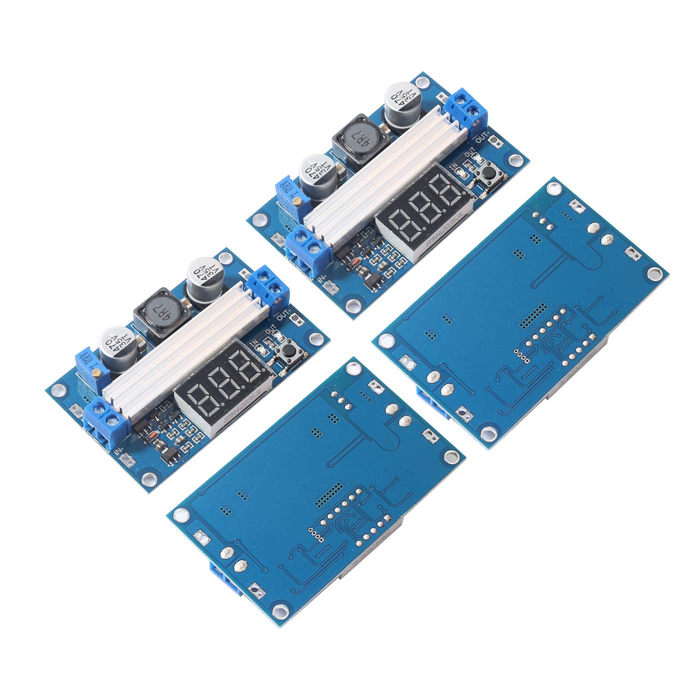 DEVMO 2 PCS LTC1871 Boost Power Module High Power DC-DC 100W Adjustable Output 3.5-35v Step up Power Supply Converter Module Board with LED Digital Display Voltmeter