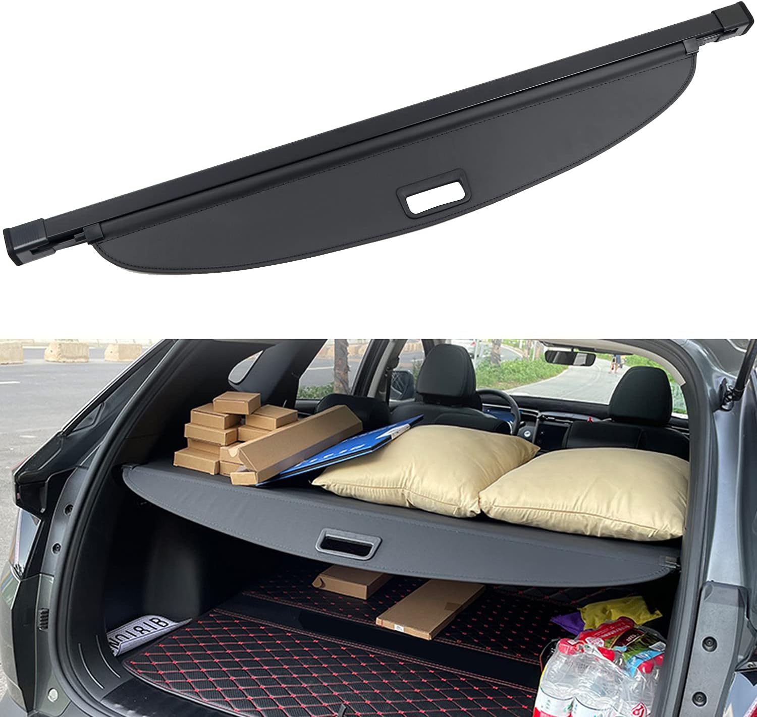 For Hyundai Tucson NX4 2022-2023 Black Rear Cargo Trunk Shade Security Cover 1pcs Car Accessories(Not fit for short wheelbase version)