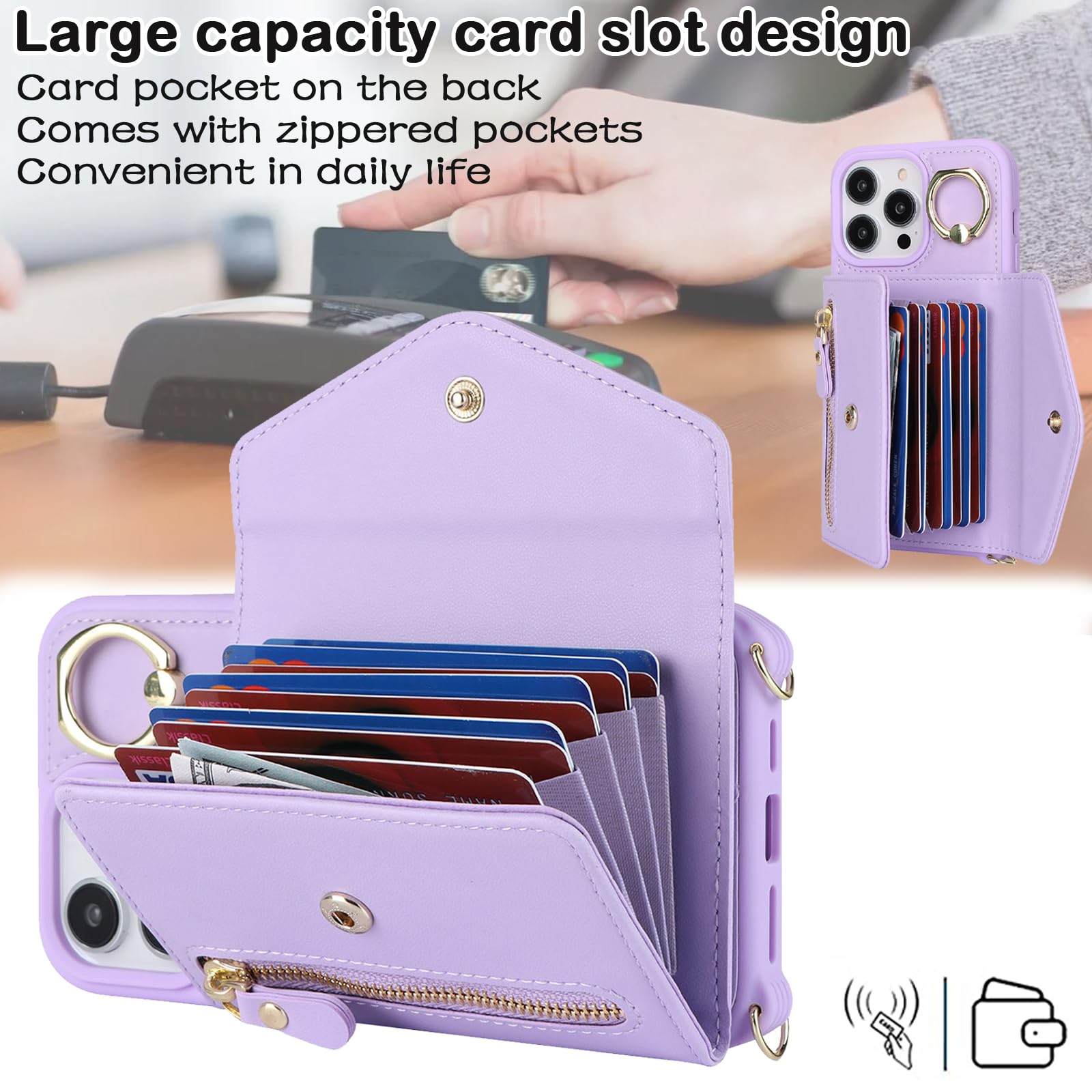 Havaya Custodia per iPhone 11 con porta carte di credito Custodia a