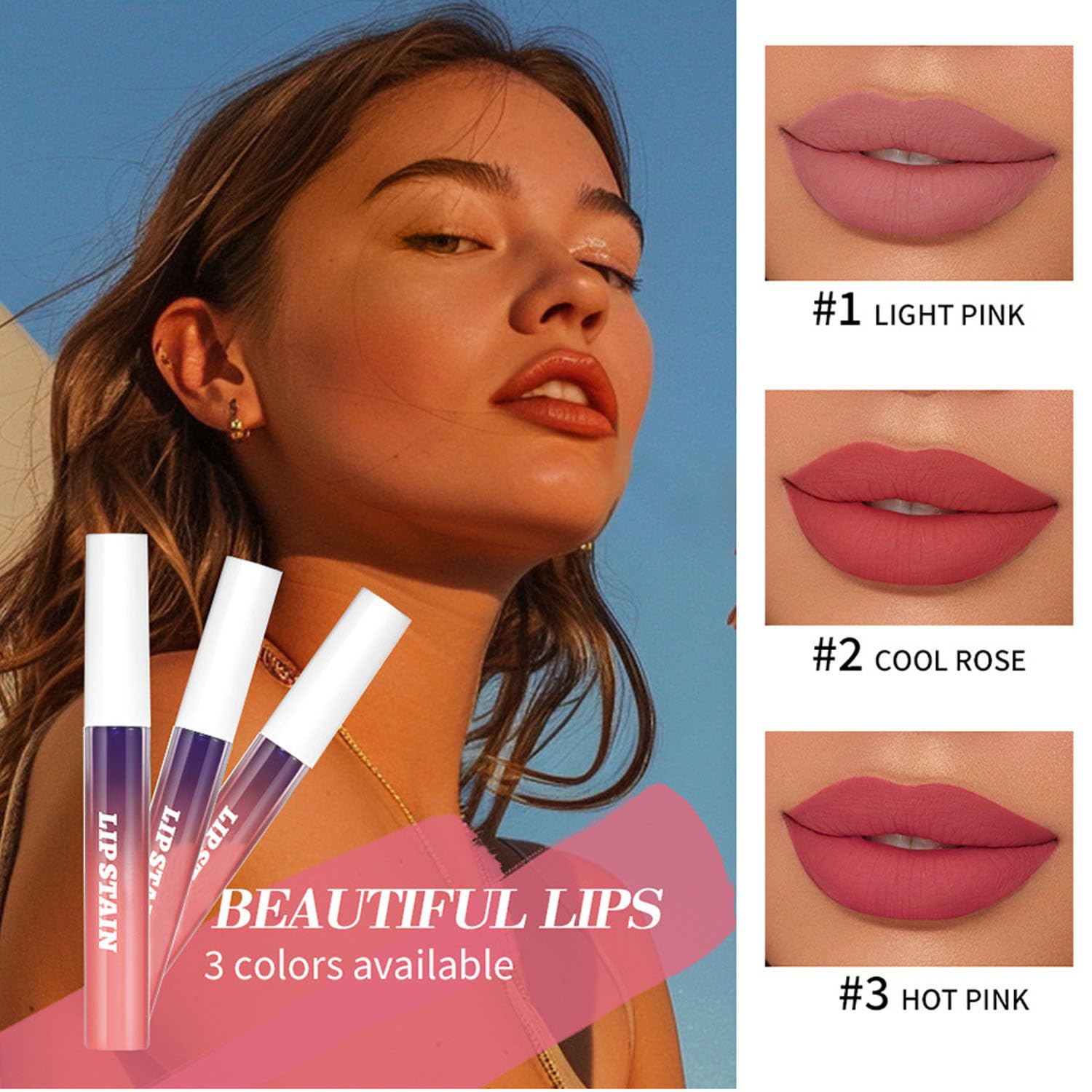 Sitovely 3PCS Peel Off Lip Liner Stain, Peel Off Lip Tint Set, Waterproof Long Lasting Peel Off Lip Stain Tattoo - Image 2