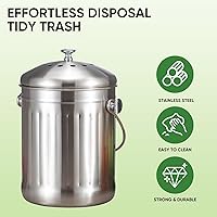Vista 12 de 2.11Gallon 8L Carbon Steel Trash Can Door Compost Bin Wall Mounted 2 Ways Sliding Lid Compost Bin Countertop Kitchen Hanging Cabinet Door Trash Bin