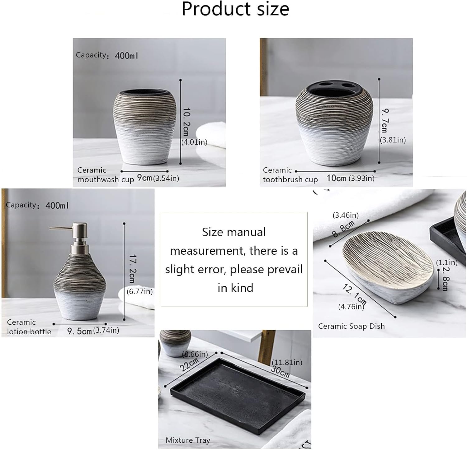 Bote de cerámica para cepillos de Dientes, Accesorios de baño, decoración de encimera de tocador con dispensador de jabón, Kit de Soporte para cepillos de Dientes,B