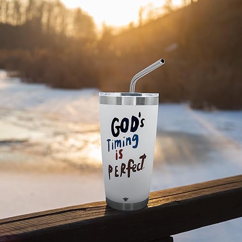 Miniatura 9 de Vaso de café de viaje de 20 onzas con tapa deslizante y pajilla, taza de café de acero inoxidable a prueba de derrames, acero inoxidable aislado,
