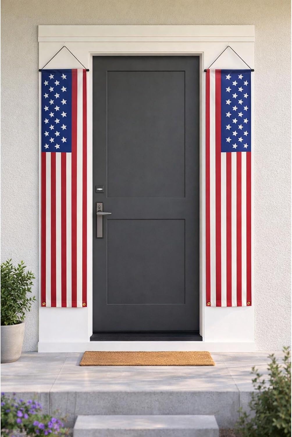 Patriotic Decorations - 4th of July Decorations Outdoor Hanging American Flag Banners Oxford Fabric Porch Sign for Veterans Memorial Labor Presidents Flag Election Day