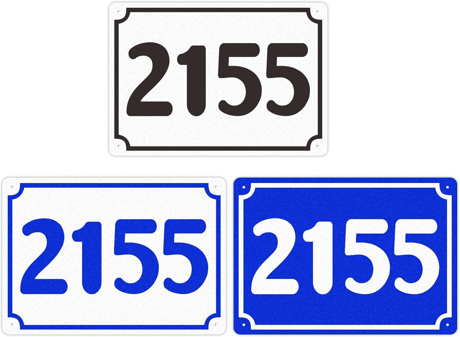 Personalized Reflective Address Plaque, Custom Address Sign for Outside, House, Store, 10 * 7 inch, Big Size Letters, Aluminum Composite, Pre-drilled