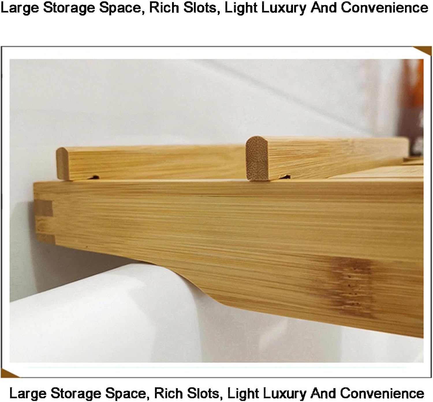 Simple Bathtub Table Trays Storage Rack,Expandable Wooden Bath Tray for Tub,for Shampoo and Various Bathing Necessities(Color1)