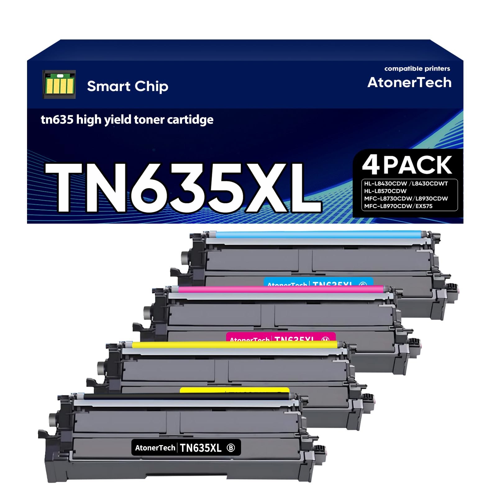Toner TN635XL haute performance compatible Brother HL-L8430CDWT avec puce