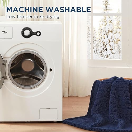 Miniatura 6 de Westinghouse - Manta eléctrica tamaño queen. Manta térmica de felpa sherpa suave, lavable a máquina, con 10 niveles de calefacción y 1-12 horas de