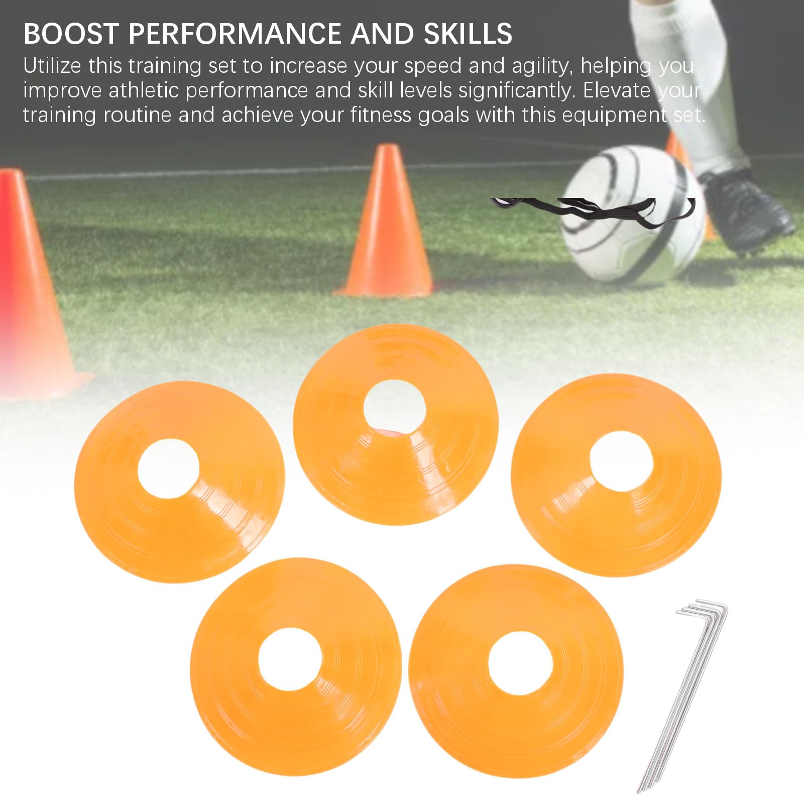 Srliya Set di Attrezzature per Allenamento di velocità con Scala di agilità con Coni di Calcio con Scala di velocità Ombrello da Corsa Attrezzatura per Allenamento Fitness per Calcio