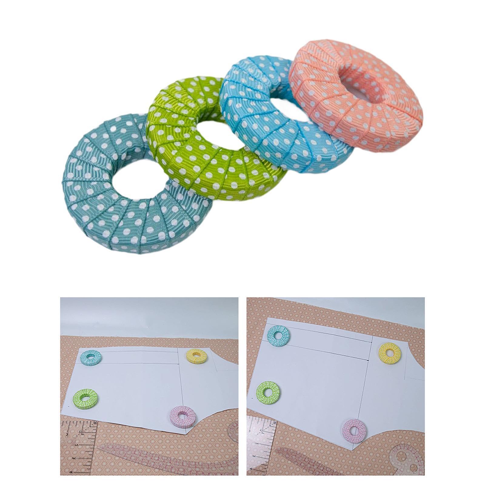 Qianly 4 Stück Mustergewichte, Nähgewichte, Nähzubehör, Rund, Geschenk, Mehrfarbig, Bastelstoffgewicht Zum Ritzen, Quilten, Drucken, Style B
