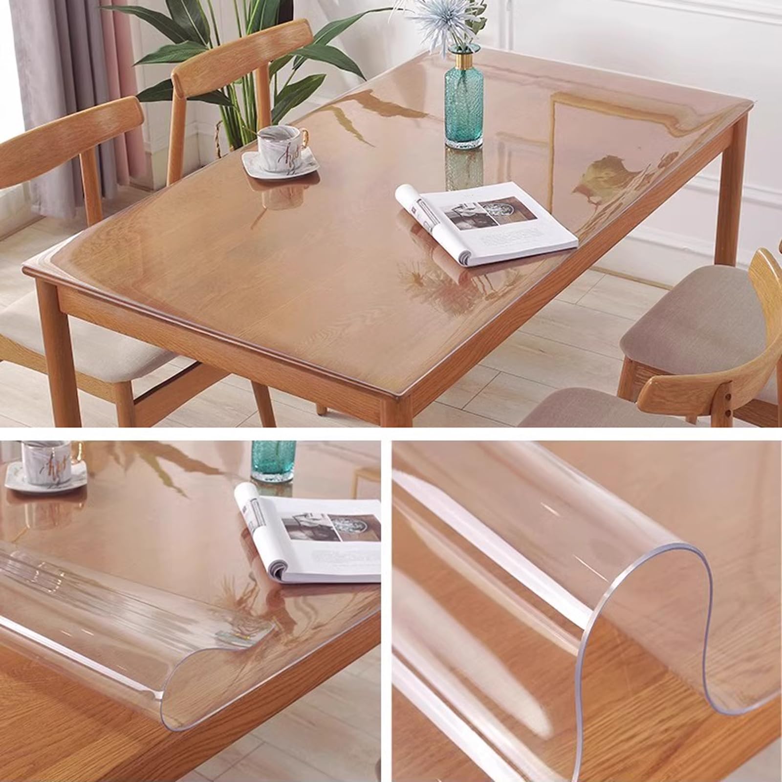 Tappetino Trasparente per Ufficio,Spessore 2 mm,Tappeto Protettivo per Ufficio PVC,Sottomano da Scrivania Trasparente in PVC,Facile da Pulire,per Scrivania,Tavolino,Salas da Pranzo