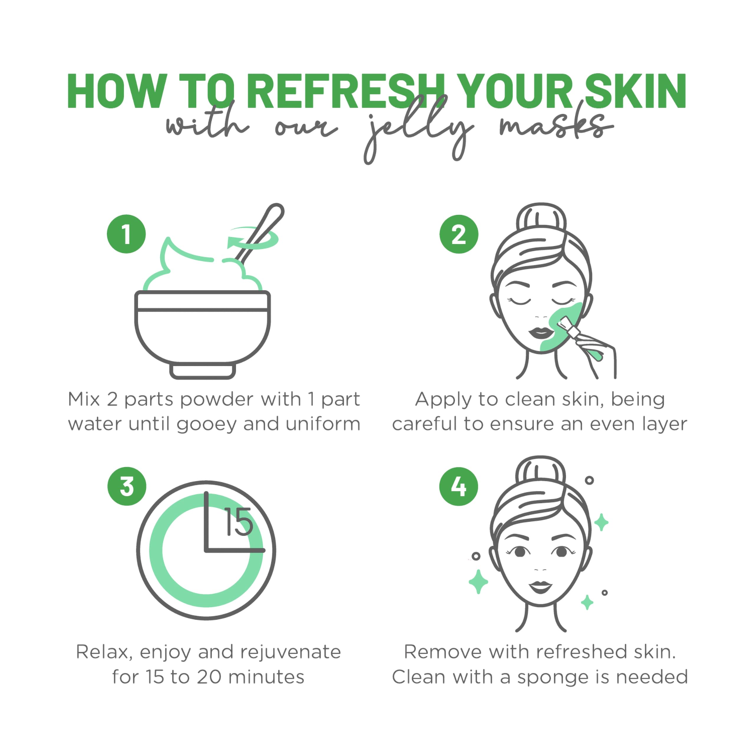 BRÜUN Peel-Off Kiwi Jelly Mask for Face Care – A 23 fl oz Rubber Mask Jar for 30 to 35 Treatments – A Skin Care Moisturizing Gel Mask of Spa Set for Men, Women and Adults