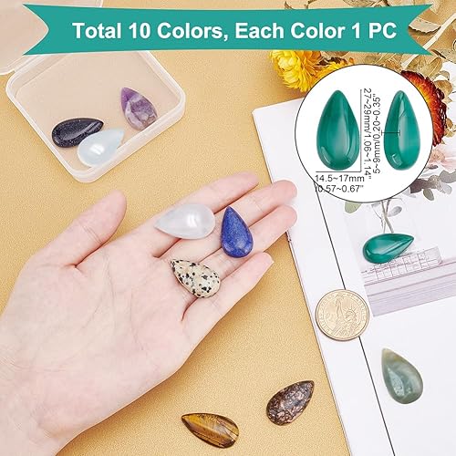 Miniatura 9 de PH PandaHall Cabujones de piedras preciosas naturales en forma de lágrima