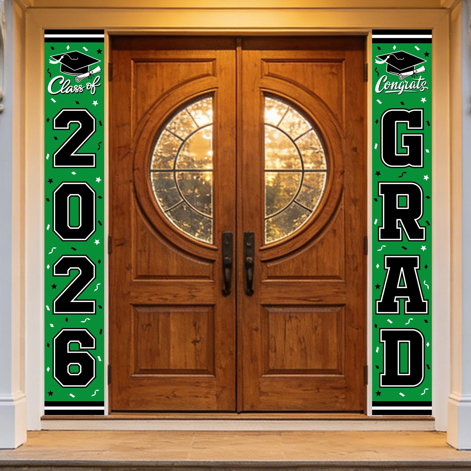 Photo 1 of 2026 Graduation Decorations,Congrats Grad Banner Backdrop for Class of 2026 Decorations- Green Graduation Party Decorations