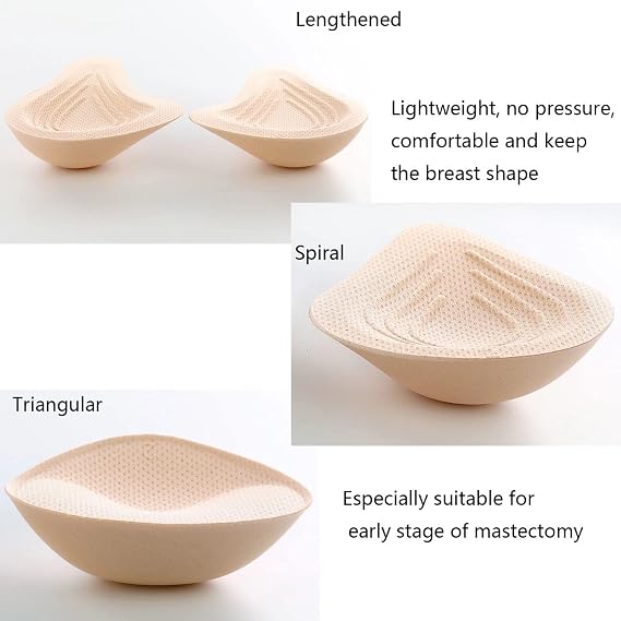 Cotton Mastectomy Breast Prosthesis Breast Forms Bra Insert Pads Light-weight Ventilation Sponge Boobs