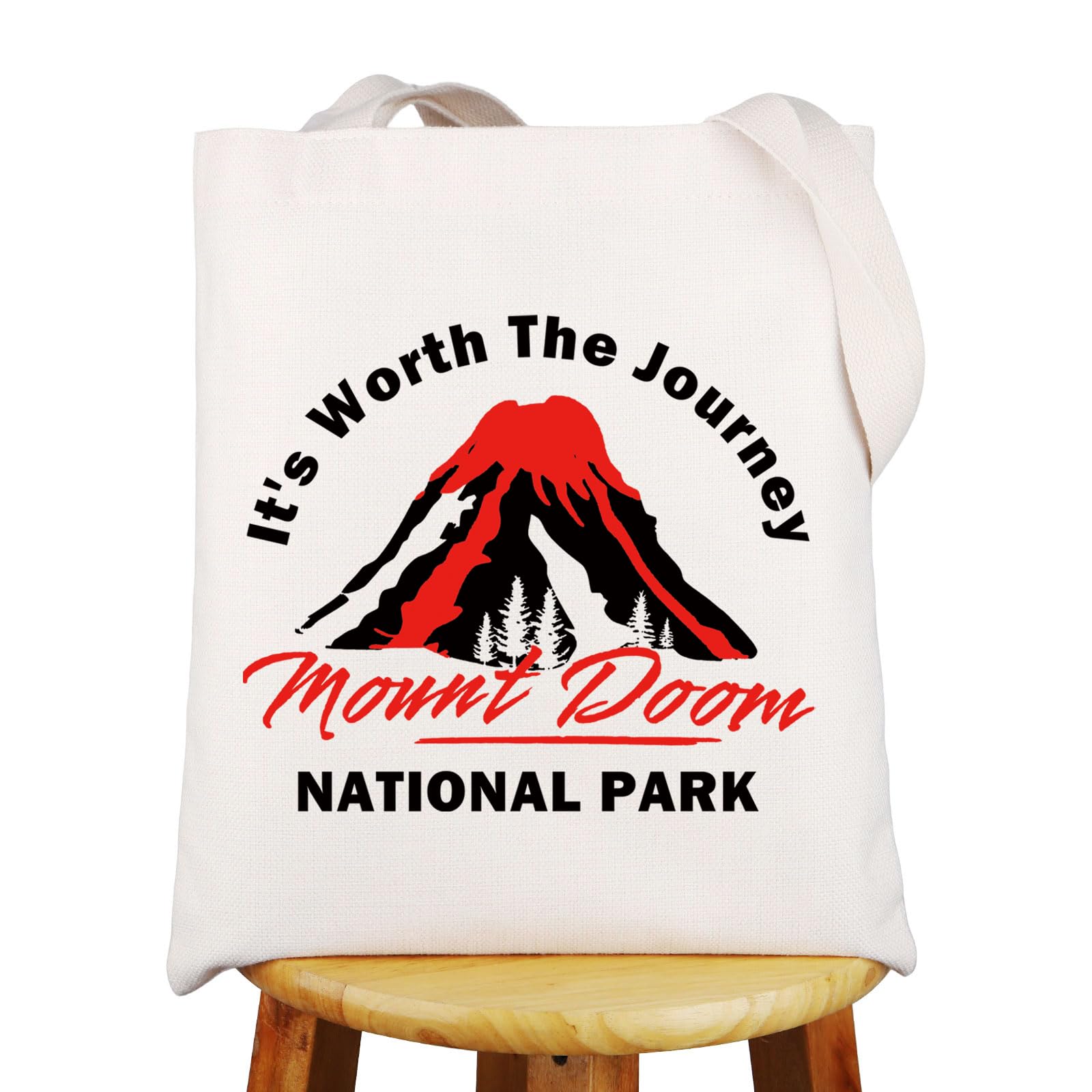 Sac fourre-tout Terre du Milieu cabas coton avec citation It's Worth The Journey Rings - 8