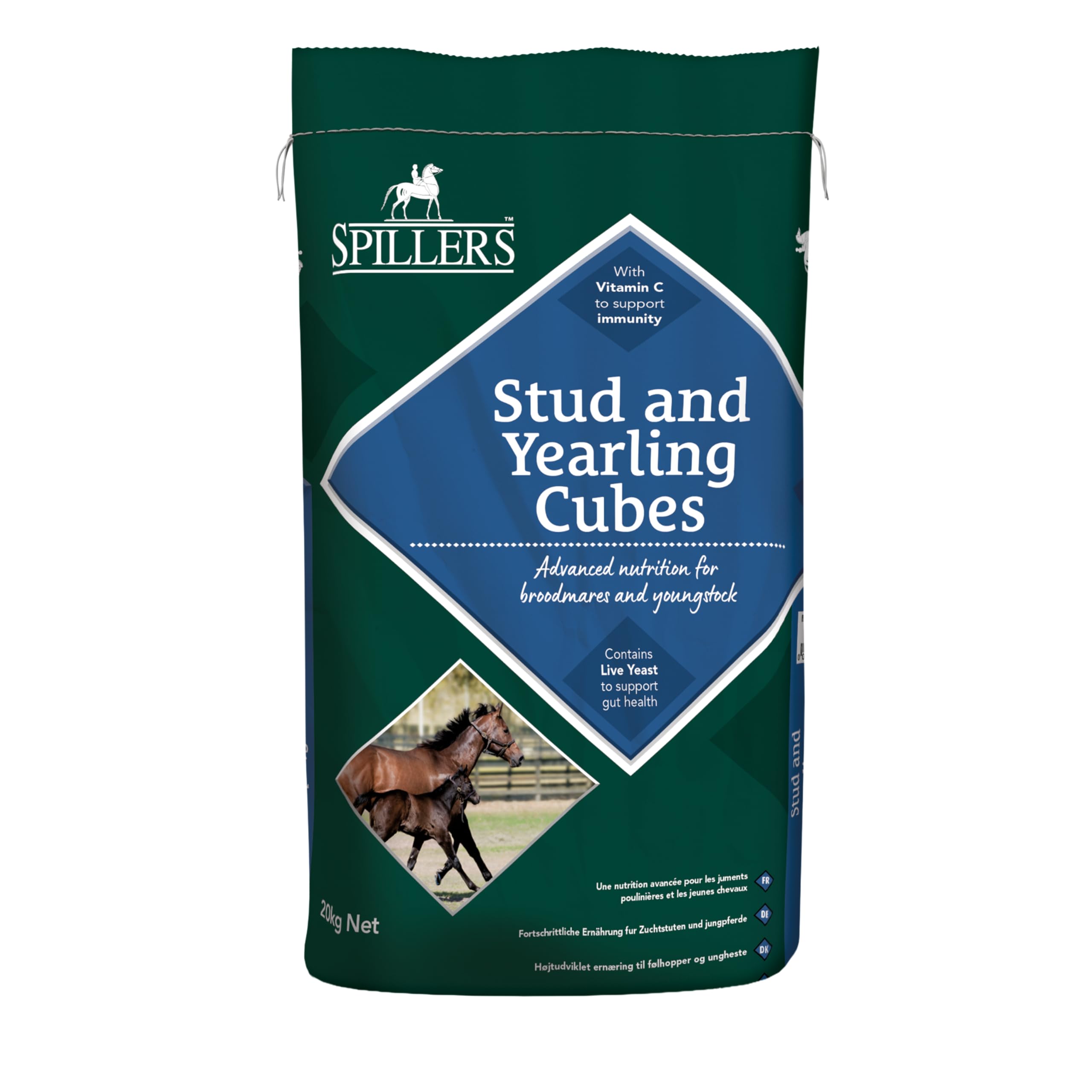 SPILLERS Stud and Yearling Horse Feed Cubes 20KG – Providing Advanced Nutrition for Broodmares and Youngstock - Energy Dense Horse Feed