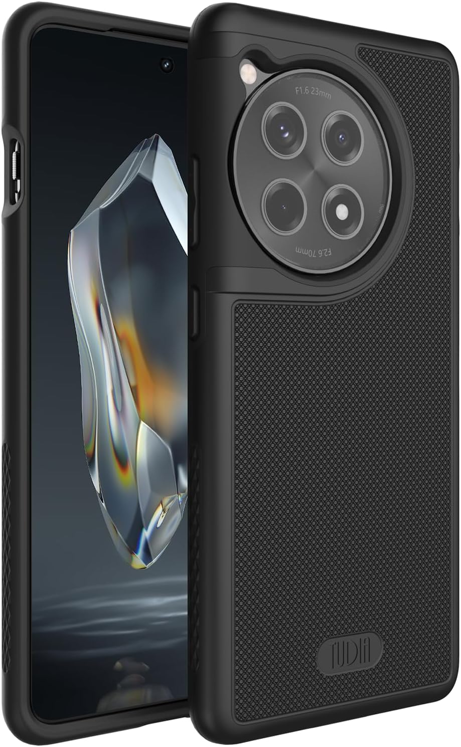 MergeGrip [Military Grade] Designed for OnePlus 12R Case 5G (2024), [Drop Tested] Dual Layer Shockproof Slim Tough Heavy Duty Protective Phone Case - Jet Black