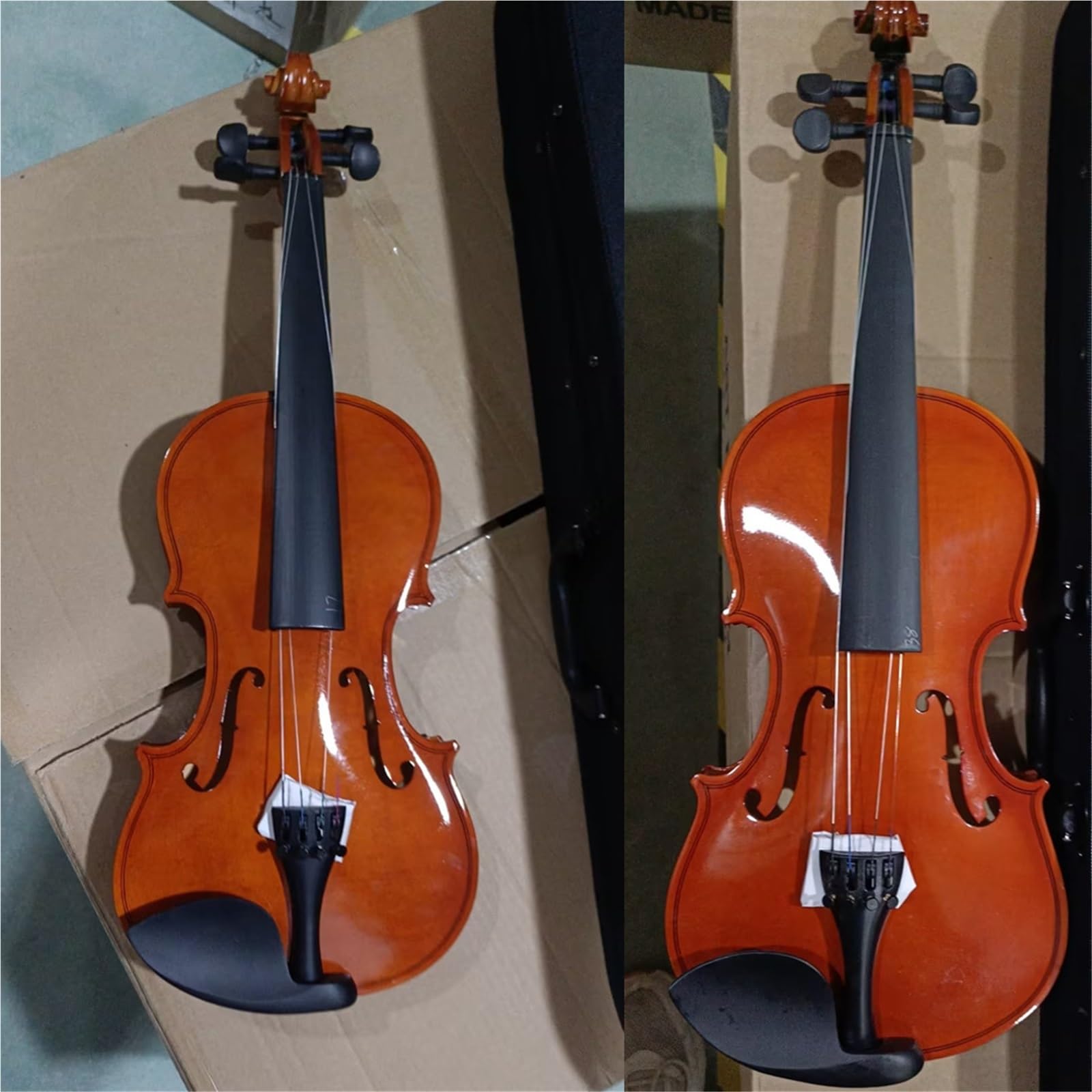 Violino Set 4/4 Violino In Legno Massello Colore Naturale Accessori Popolari In Plastica Per Violino Set Per Violino Per Principianti Per Adulti(Set 1)