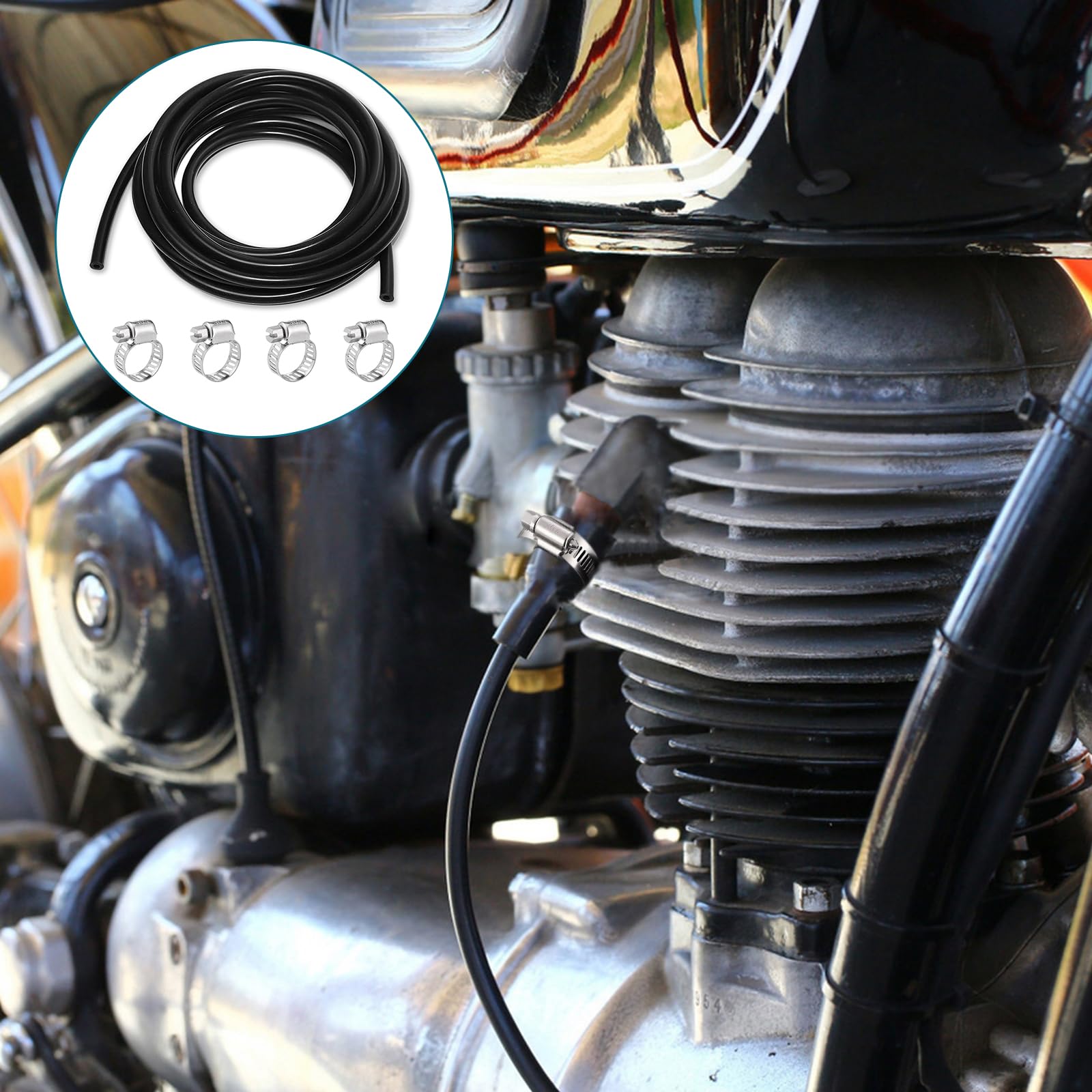 Siliconen slang, onderdrukslang, 5 mm, IDx 8 mm, OD, vacuüm siliconen slang, lengte 3 m, siliconen vacuümslang voor auto voor alle turbovacuümaansluitingen of inlaatuitlaten, met luchtpompindicator Siliconen slang, onderdrukslang, 5 mm, IDx 8 mm, OD, vacuüm siliconen slang, lengte 3 m, siliconen vacuümslang voor auto voor alle turbovacuümaansluitingen of inlaatuitlaten, met luchtpompindicator