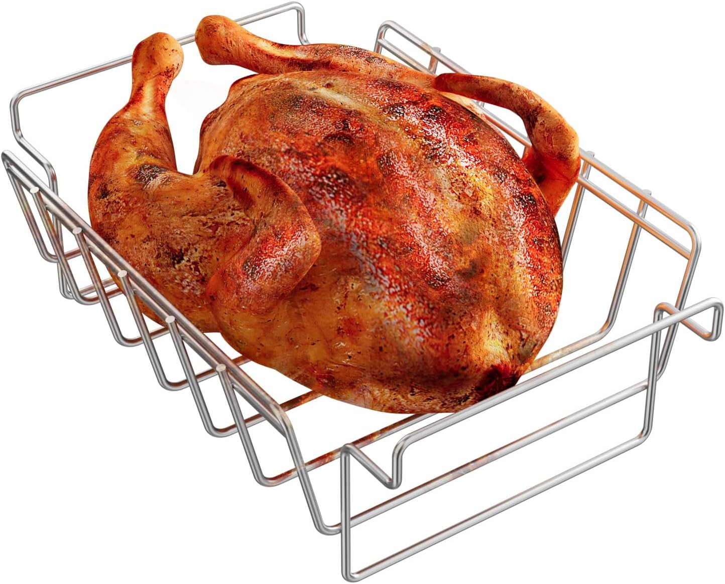 Dual-Purpose BBQ Rack tested for Efficient 6-rib & Turkey Grilling