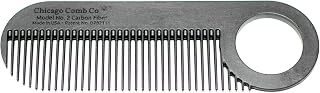 Chicago Comb Model 2 Carbon Fiber Fine Tooth Pocket Comb - Anti-Static, Made in USA for Thinning Hair, Beard & Mustache, 4 Inch Travel Size