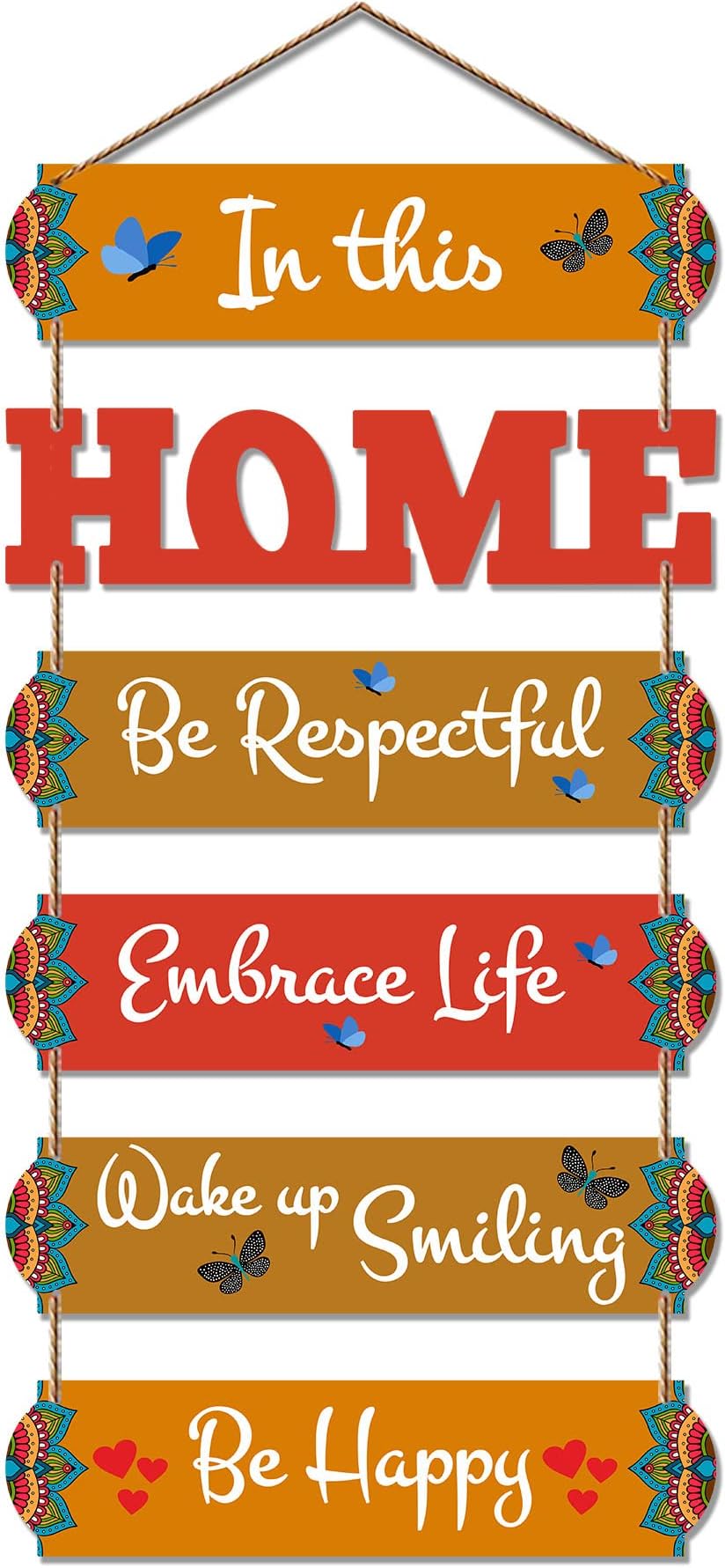 ArtvibesHome Quote Decorative Wall Art Wooden Wall Hanger for Livingroom | Bedroom | Gifts | Wall Hangings for Home Decoration | Modern Decor Items | Artworks Art Piece (WH_6608N), Set of 6